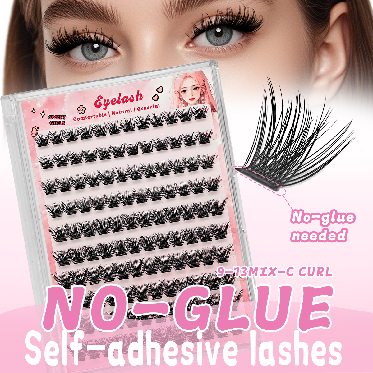 10 Rows False Eyelashes Natura – обзор и цена Eyelash Extension No 10