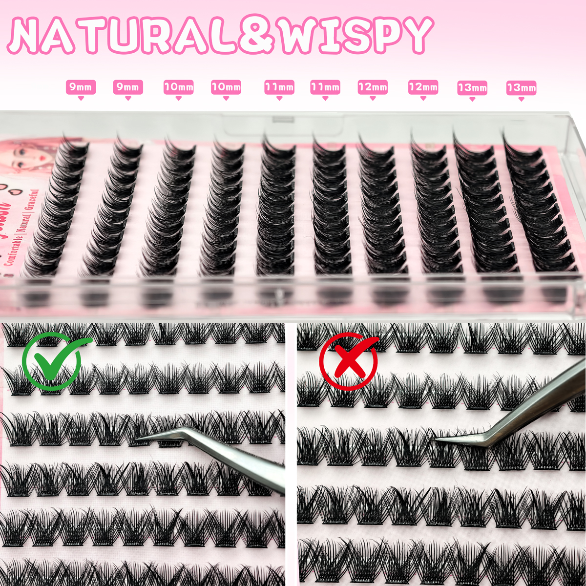 10 Rows False Eyelashes Natura – обзор и цена Eyelash Extension No 10