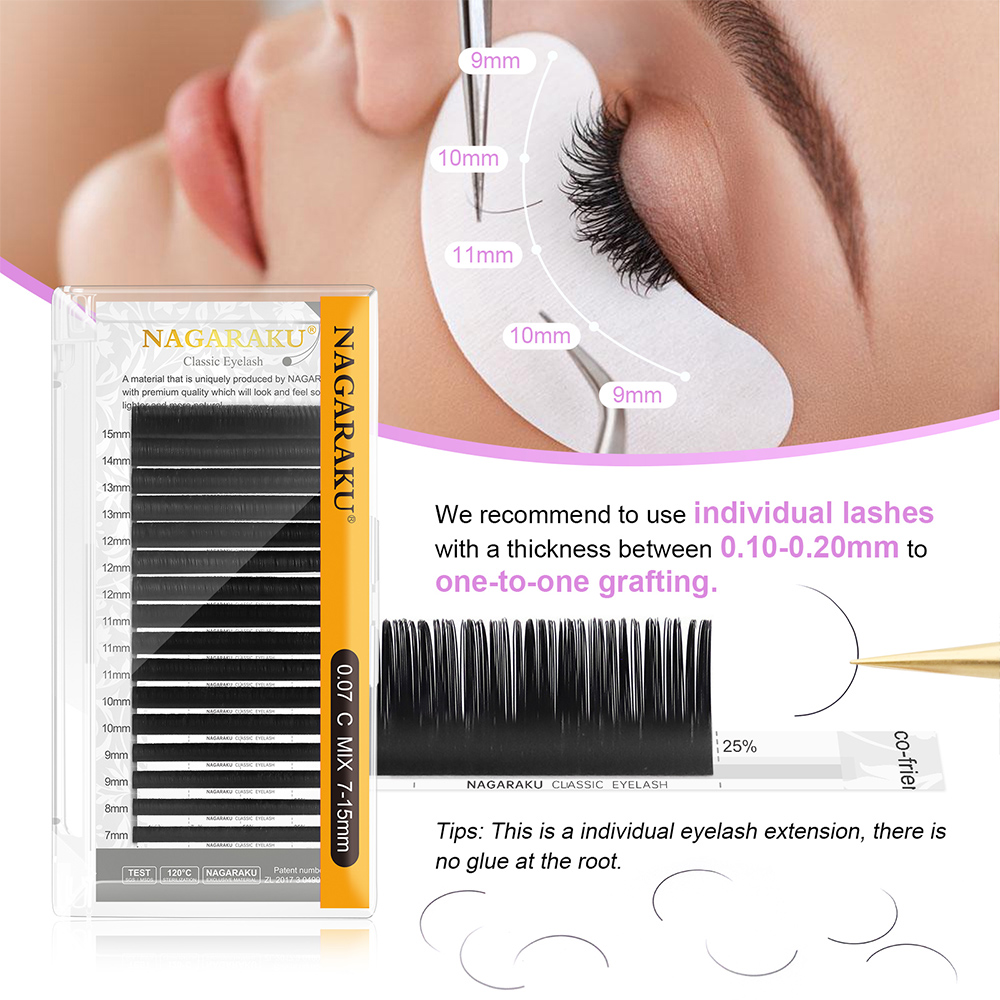 NAGARAKU 6 Cases Classic Mix E – обзор и цена Eyelash Extension Course