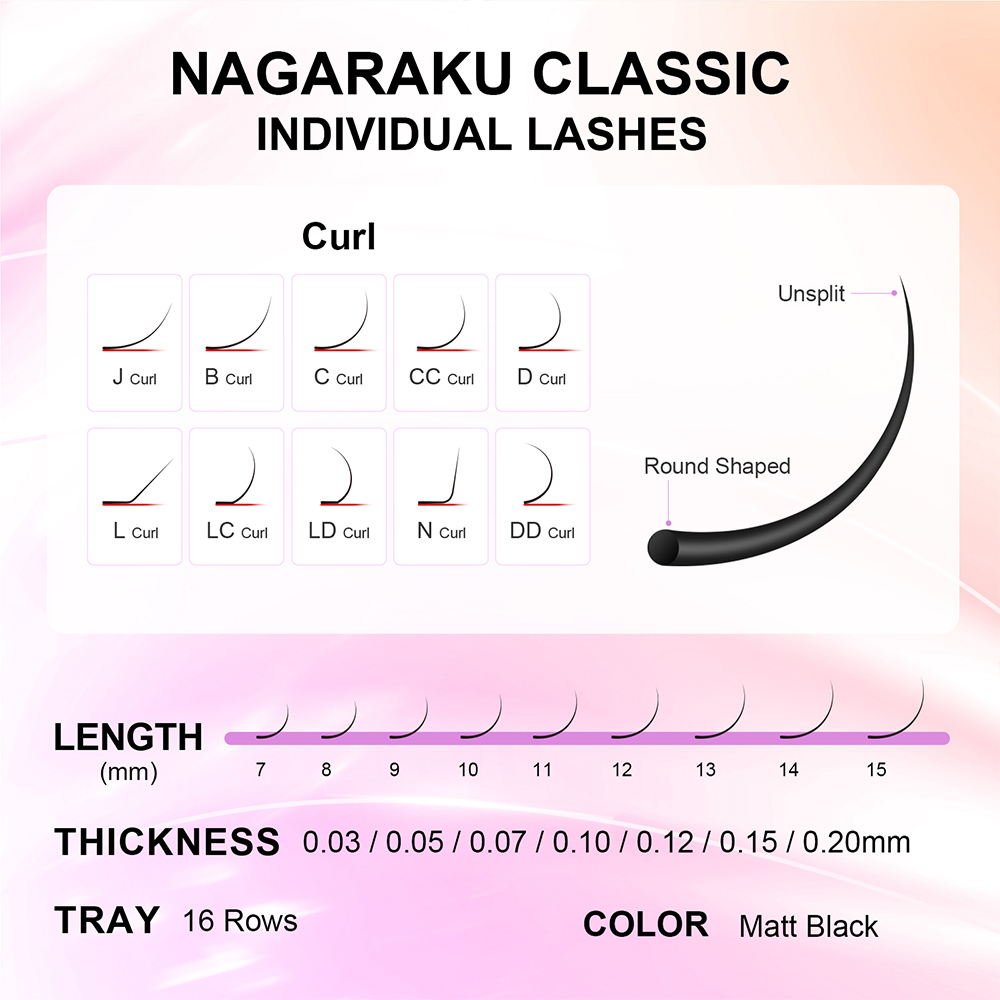NAGARAKU 6 Cases Classic Mix E – обзор и цена Eyelash Extension Course