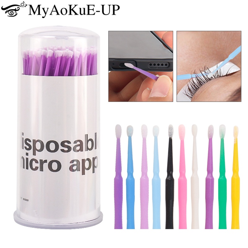 100pcs Disposable Eyelash Brus – обзор и цена Micro Brush Applicator