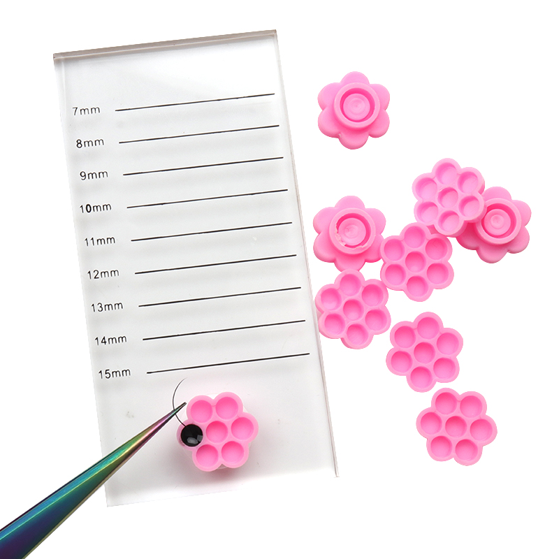 100 Pcs Pink Flower Glue Delay – обзор и цена Eyelash Extension Maps