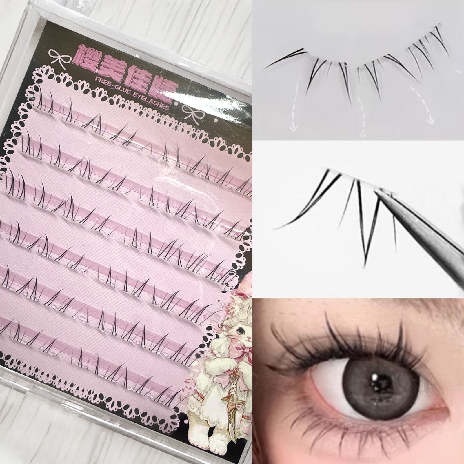 4-6mm No Glue False Eyelashes  – обзор и цена Eyelash Extension Korean Style