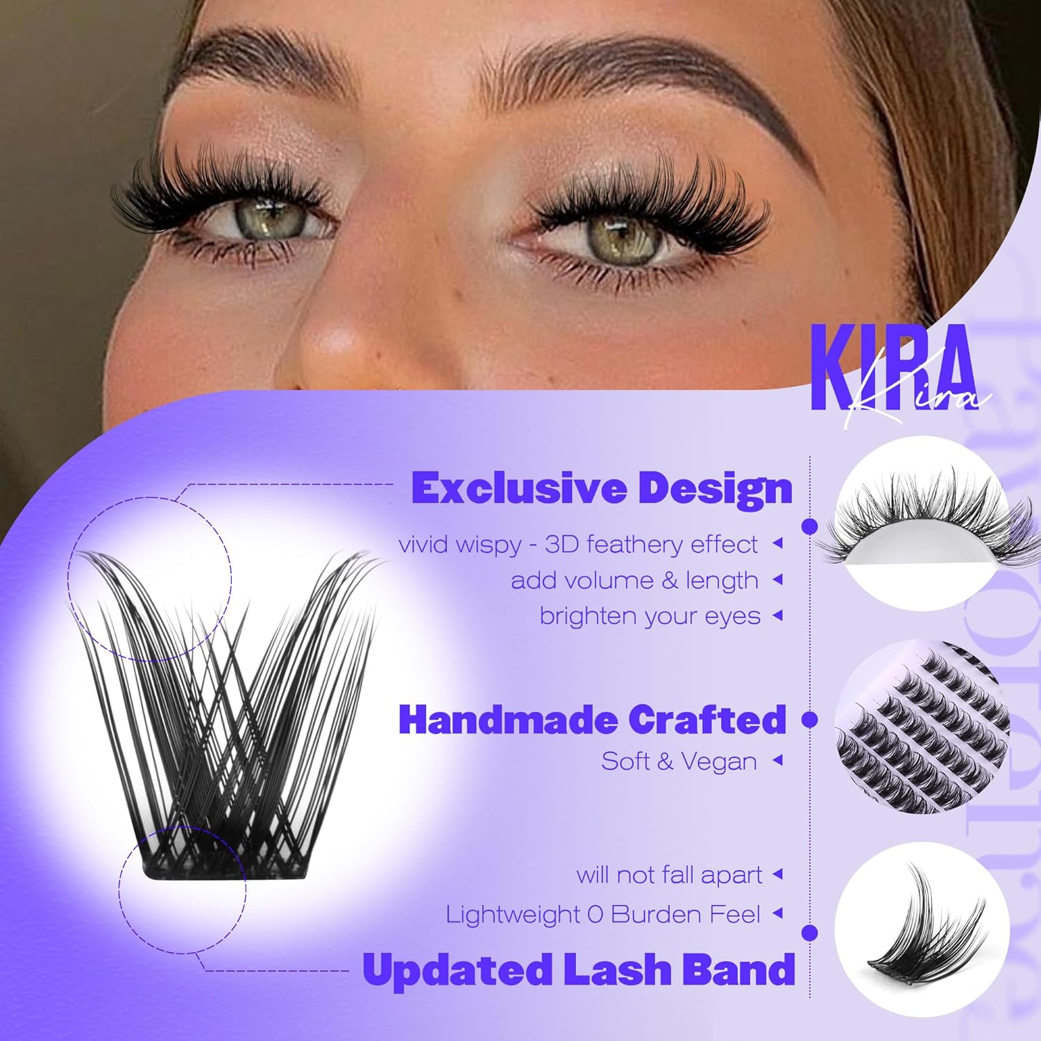 Lash Clusters Wispy Kira Clust – обзор и цена Eyelash Extension No 10