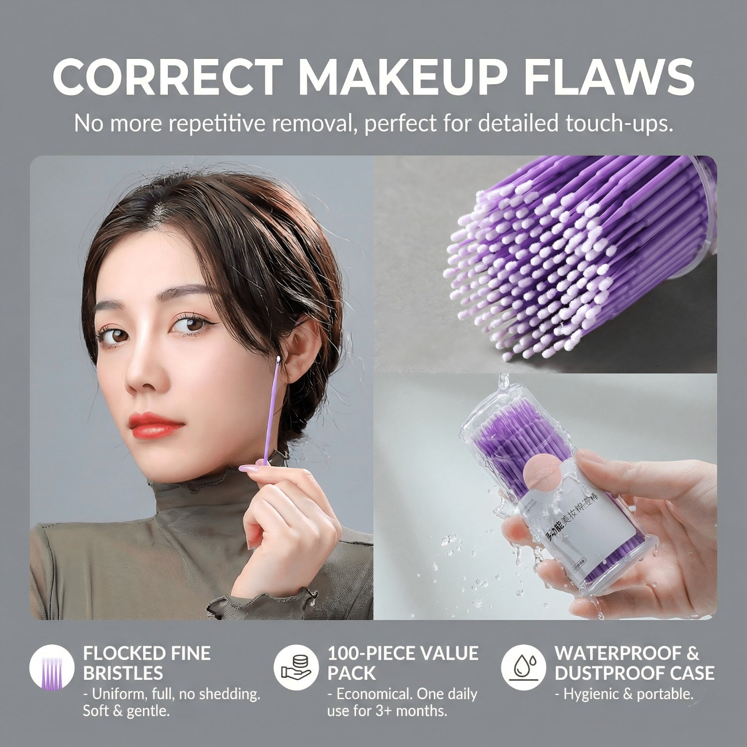100Pcs Purple Micro Brushes Po – обзор и цена Eyelash Extensions